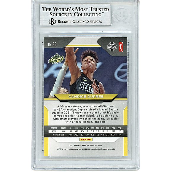 Candice Dupree Signed 2021 Panini Prizm WNBA Basketball Card Beckett Autographed - Picture 2 of 4